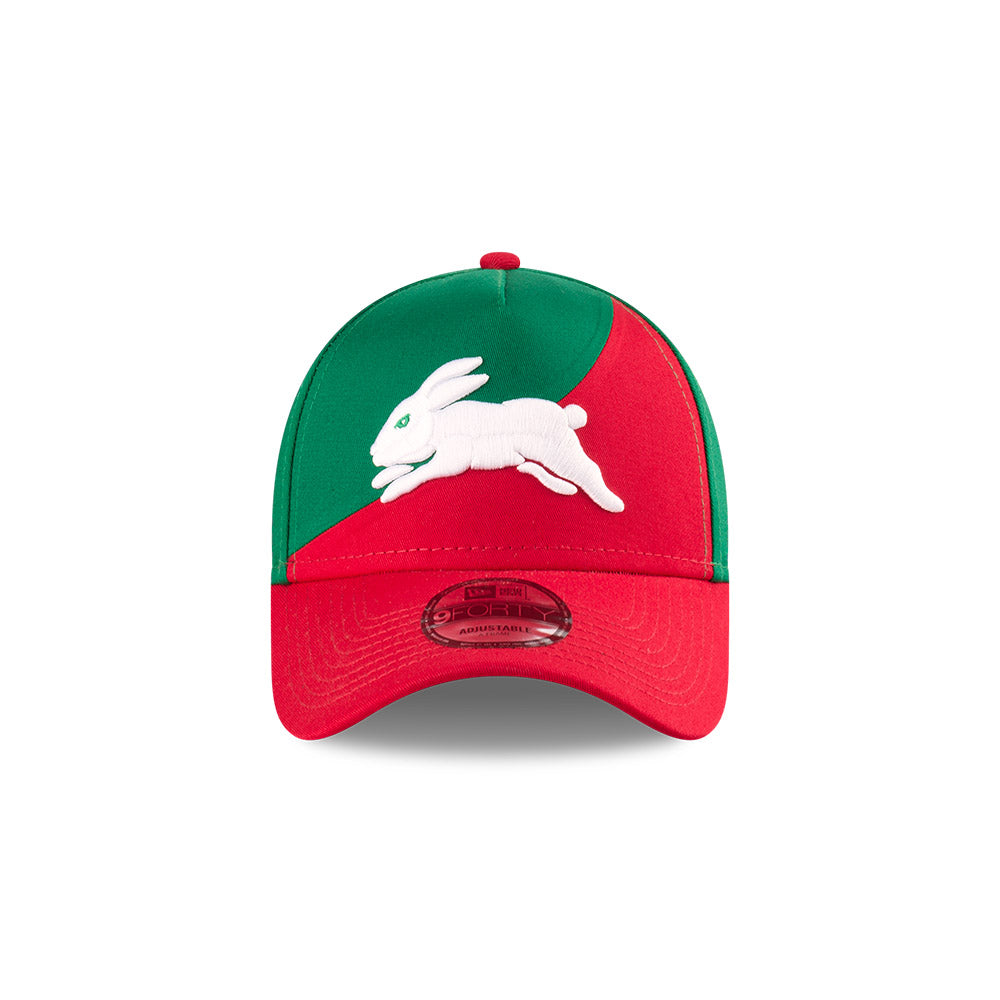 South Sydney Rabbitohs Hat - 2025 Green Flow 9Forty A-Frame NRL Snapback Cap - New Era